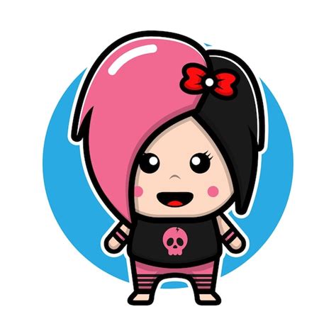 Premium Vector Cute Emo Girl Cartoon Character Design