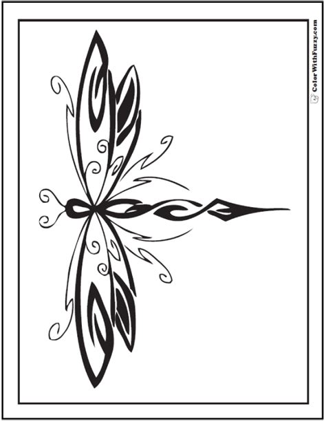 Dragonfly coloring pages are a fun way for kids of all ages to develop creativity, focus, motor skills and color recognition. Geometric Dragonfly Coloring Pages
