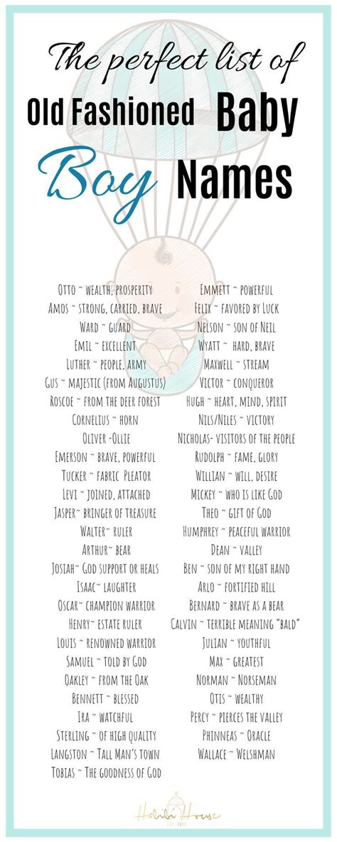 With this rating chart, it'll be a piece of. Old Fashioned Baby Boy Names | Old fashioned baby names ...