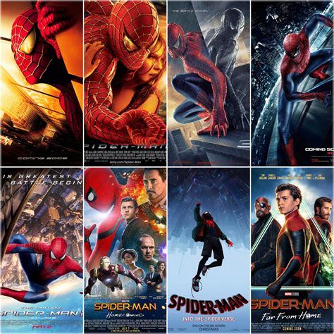 Posters Of All The Spider Man Movies Leading Up To Spider Man No Way Home