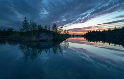 Wallpaper Lake Dawn Morning Tula Oblast Images For Desktop Section