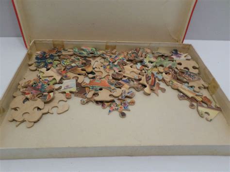 Antique Jigsaw Puzzle Wooden Over 100 Pieces Country Cottage Scenery