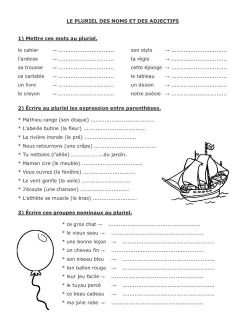 Pluriel Des Noms Et Adjectifs Exercices Eme Primaire Pdf Imprimer Hot