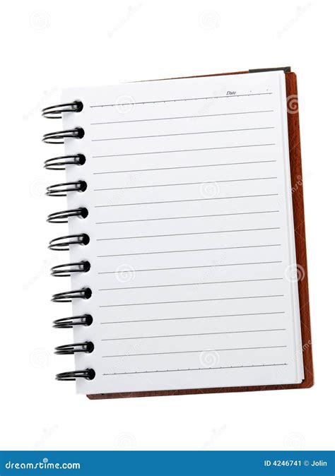 Open Spiral Lined Notebook Stock Image Image 4246741