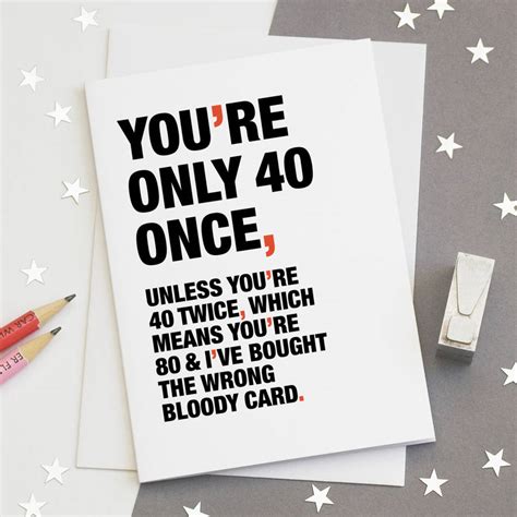 Funny 40th Birthday Cards For Her Qbirthdayk
