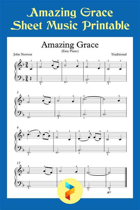 Amazing Grace Printable Sheet Music Calendar Printable