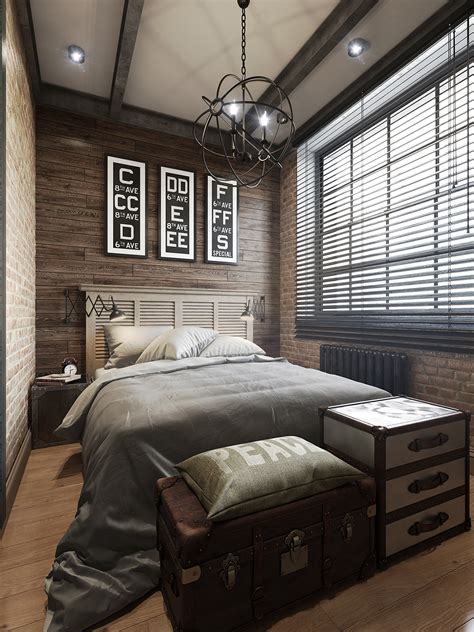 A simple way to ensure your bedroom design promotes a positive mood and feels like a place you can unwind in? Three Dark Colored Loft Apartments with Exposed Brick Walls