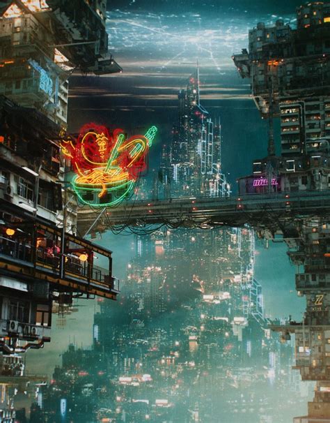 Fragments Of A Hologram Dystopia Cyberpunk City Futuristic City
