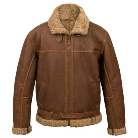 B4 Mens Brown Sheepskin Flying Jacket Hidepark Leather