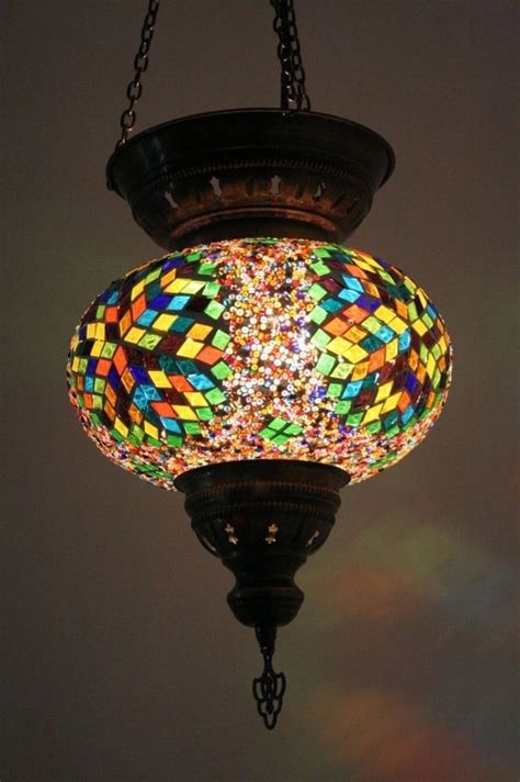Handmade Multicoloured Turkish Mosaic Lantern Made In Istanbul Turkey