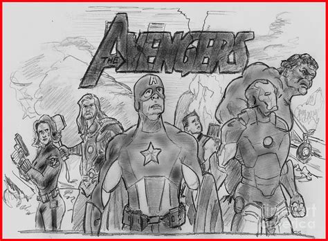 The Avengers Drawing By Chris Delvecchio
