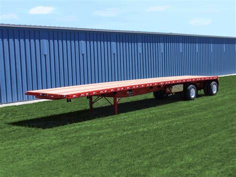 flatbed-trailer-steel-red-spread-steel-wheels - Jet Co Trailers
