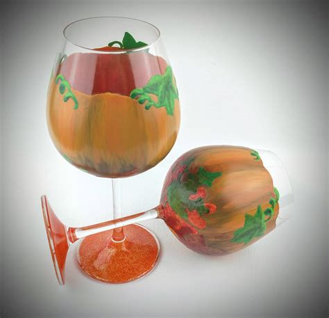 Fall Wine Glasses Autumn Wine Glasses Pumpkin Wine Glasses Thanksgiving Wine Glasses Fall