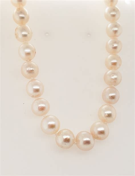 Authentic Vintage Cultured Baroque Pearl Necklace 18 With 14kt White