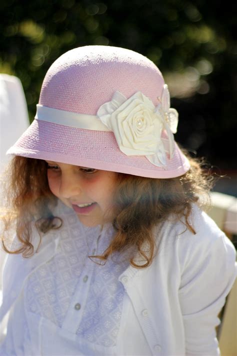 Pink Little Girls Hat With Flower Girls Tea Party Hat Special Etsy