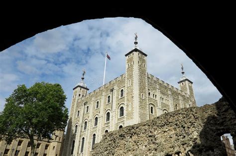 Tower Of London White Tower Viewed Through Arch Stock Photo Image