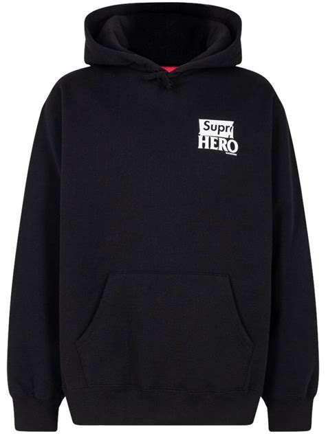 Supreme X Antihero Hoodie In Black Modesens