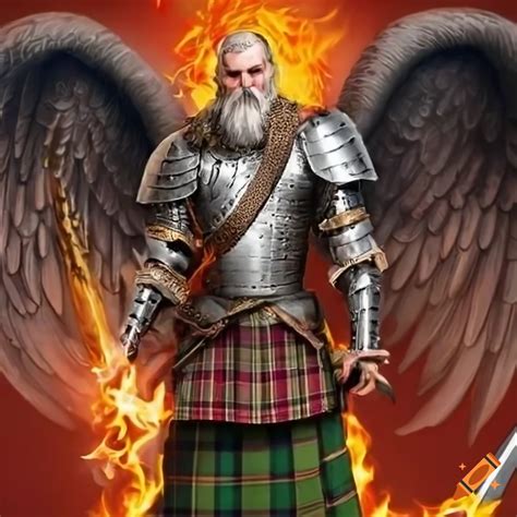 Scottish Angel Warrior With Flaming Sword