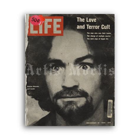Printable Charles Manson Life Vintage Magazine Cover Poster