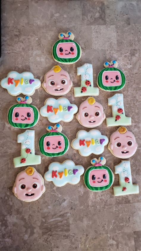 Cocomelon Cookies Candy Birthday Party Birthday Cookies Birthday