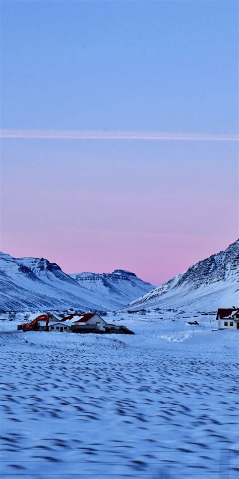 Download Nature Mountains Winter Landscape Sunset 1080x2160