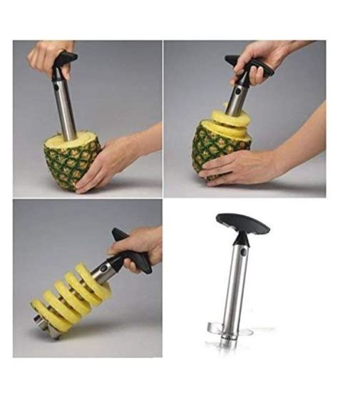 Silvershopindia Stainless Steel Pineapple Cutter And Fruit Peeler