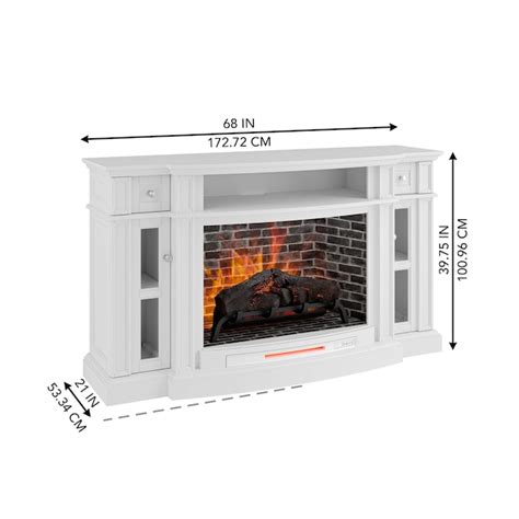Allen Roth 68 In W White Infrared Quartz Electric Fireplace At