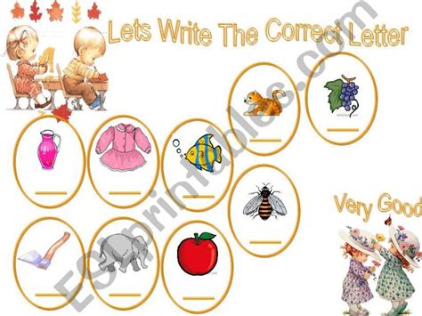 Esl English Powerpoints Lets Write The Correct Letter