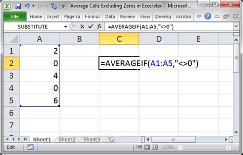 It will return the average of the arguments. Average Cells Excluding Zeros in Excel - TeachExcel.com