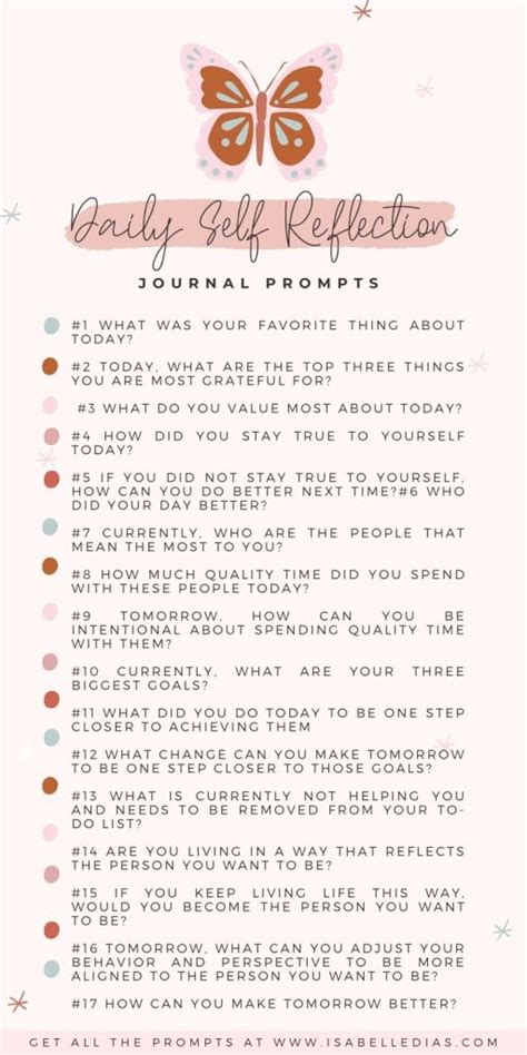17 Daily Self Reflection Journal Prompts Isabelle Dias