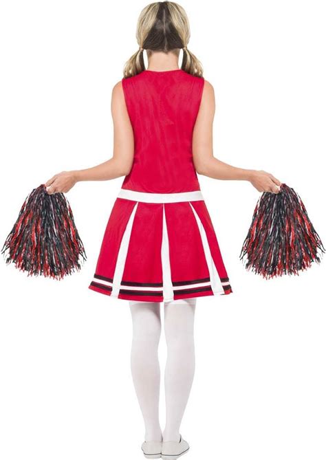 Classic Red Cheerleader Costume Red Cheerleader Womens Costume