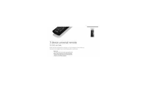 Philips SRU2103 - Universal Remote Control Manual
