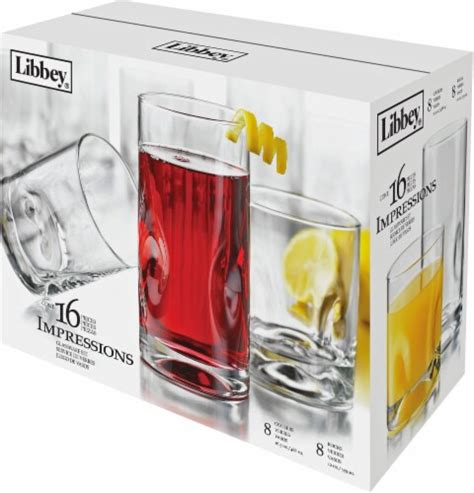 Libbey Impressions Glassware Set Clear 16 Pc Kroger