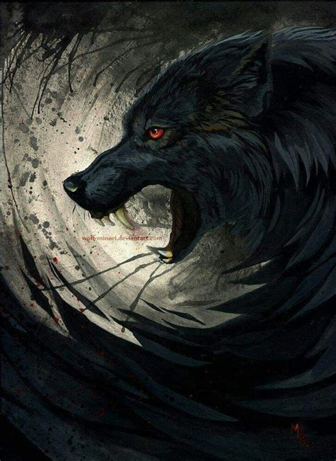 Fenrir Shadow Wolf Werewolf Art Wolf Art
