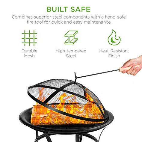 Best Choice Products 22 Inch Outdoor Patio Steel Fire Pit Bowl Bbq