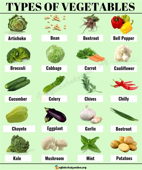 Vegetables Names List