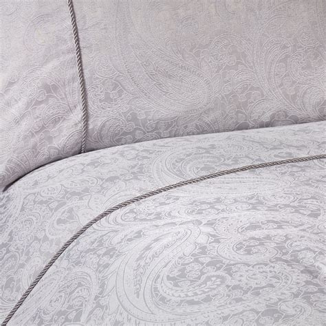 Paisley Silver Luxury Jacquard Duvet Cover Julian Charles Jacquard