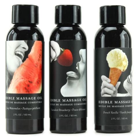 Earthly Body Edible Massage Oil T Set Strawberry Vanilla Watermelon