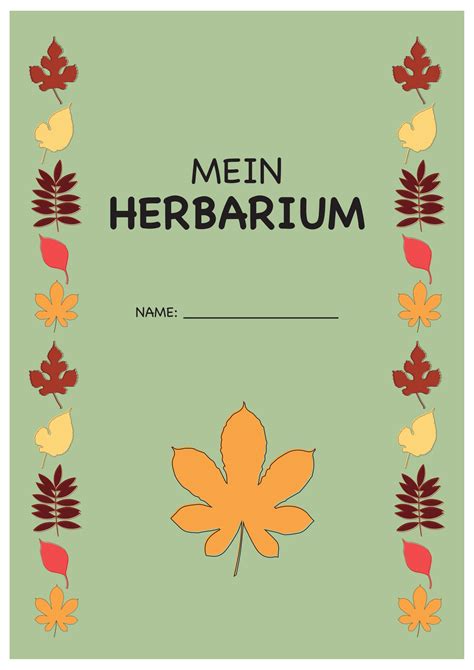 Ausführliche anleitung, um ein herbarium anzulegen für bäume, sträucher und blütenpflanzen. Deckblatt Herbarium - 3 | Deckblatt vorlage, Deckblatt ...