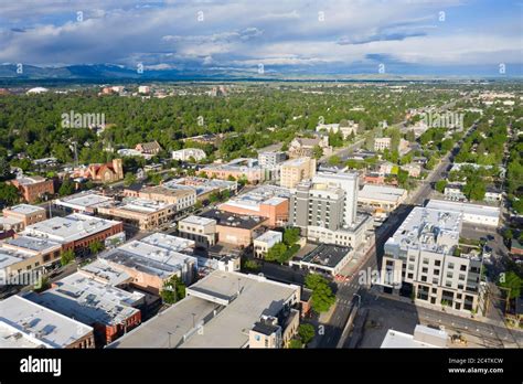 Aerial Views Of Scenic Downtown Bozeman Montana Stock Photo Alamy