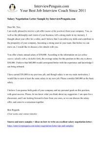 Because severance packages are generally not required by law, employers typically set the terms. Salary Negotiation Counter Offer Letter Sample - Database ...