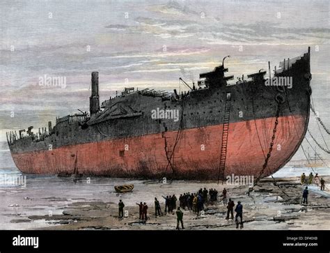 Wrecked Hull Of The Steamship Great Eastern At New Ferry England