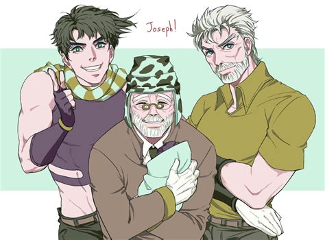 Joseph Joestar Joseph Joestar Joseph Joestar And Shizuka Joestar Jojo No Kimyou Na Bouken