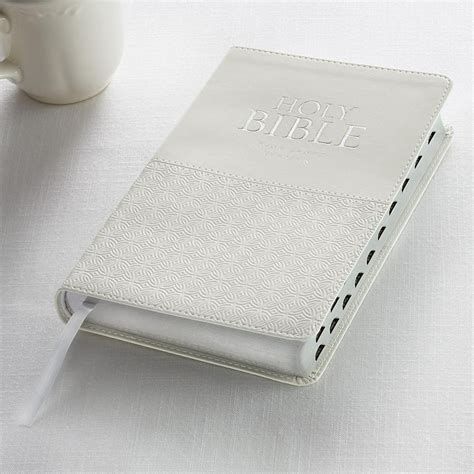 Kjv Holy Bible Standard Bible White Faux Leather Bible Wthumb Index