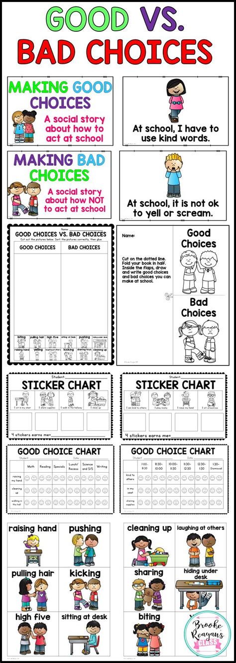 Making Good Choices Lesson And Activities Behavior Charts And