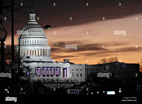 The Us Capitol Building At Sunrise Before The 57th Presidential