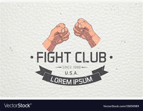 Realistic And Detailed Fist Emblem Fighting Club Vector Image