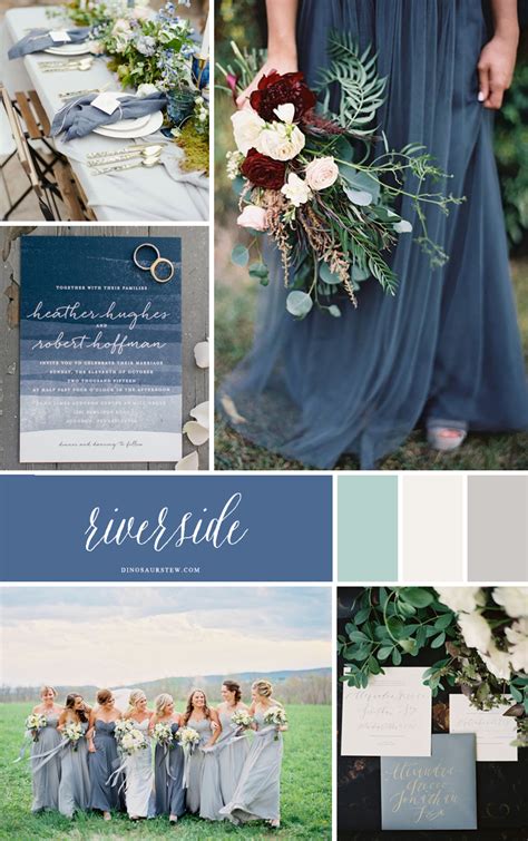 Riverside Blue Inspiration Pantone Colors Fall 2016 Wedding Themes