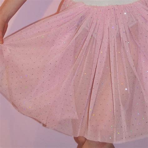 Sparkle Baby Pink Tulle Fabric Dunelm