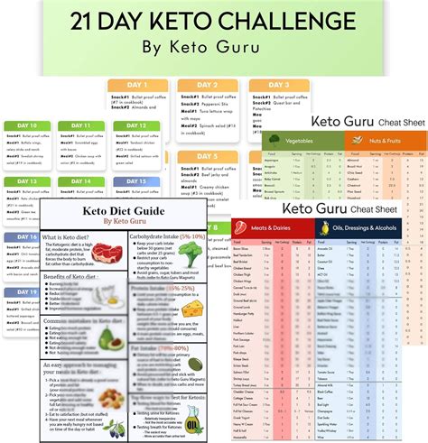 21 Day Keto Challenge Pack With Meal Plan Keto Cheat Sheets For Beginners Big And Ebay